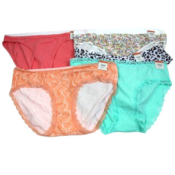 Lot of 5 Panties Underwear Jenni Womens Plus Size 3XL Blue Pink Floral New - Picture 1 of 6